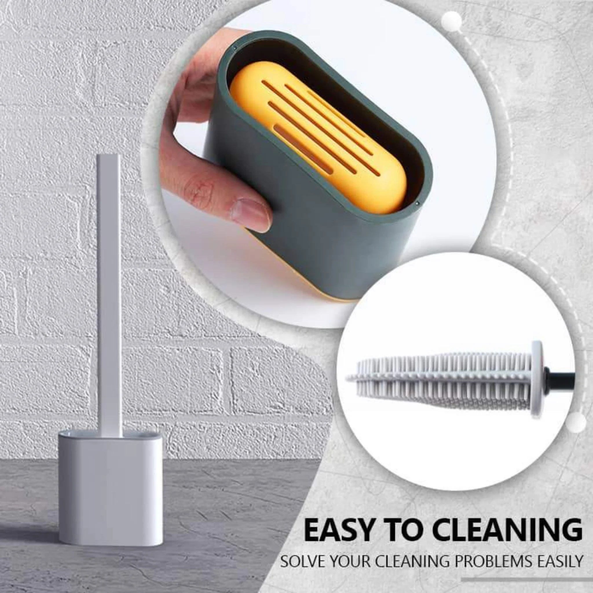 Silicone Toilet Cleaning Brush With Holder Stand 0 Silicone Toilet Cleaning Brush With Holder Stand 0