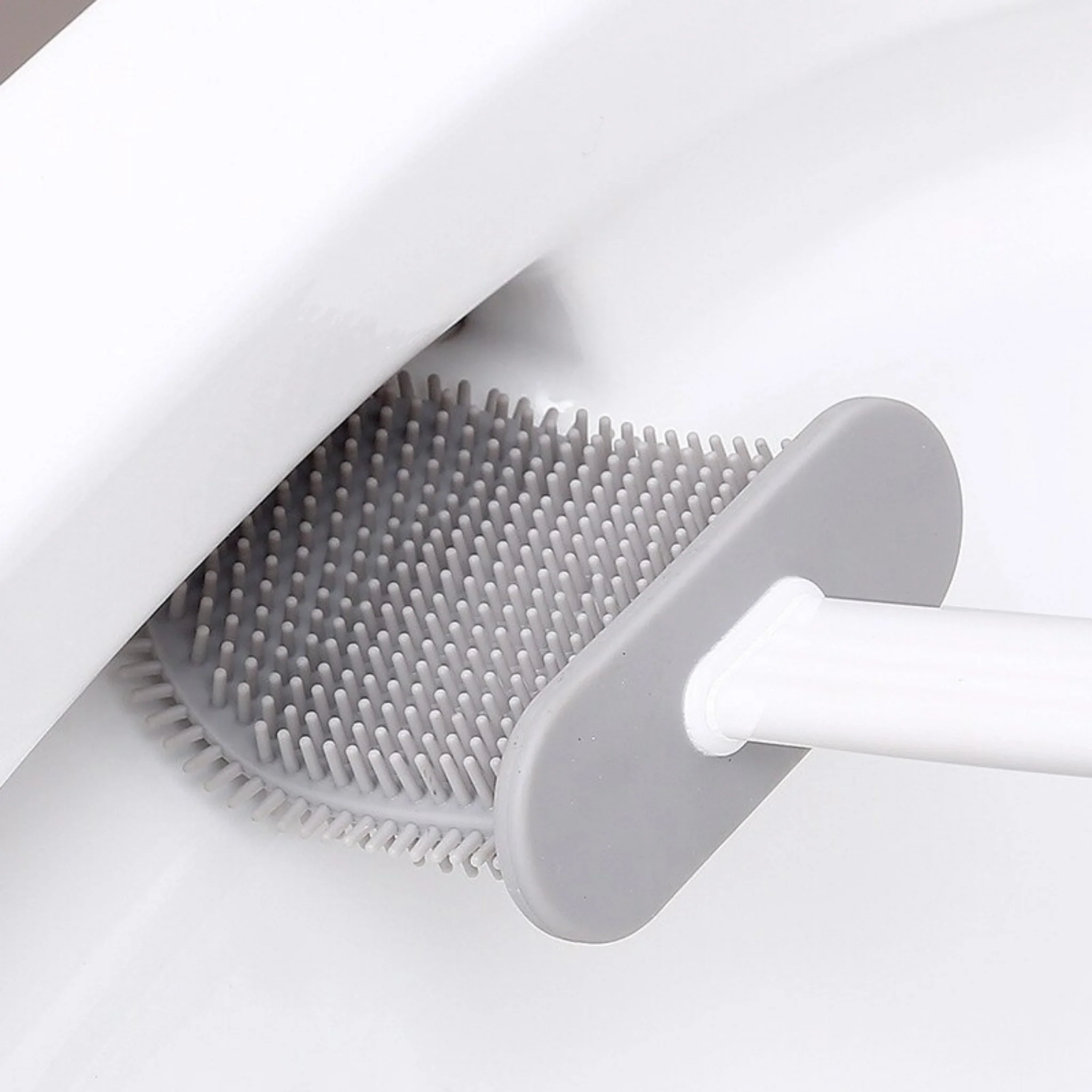 Silicone Toilet Cleaning Brush With Holder Stand 9 Silicone Toilet Cleaning Brush With Holder Stand 9