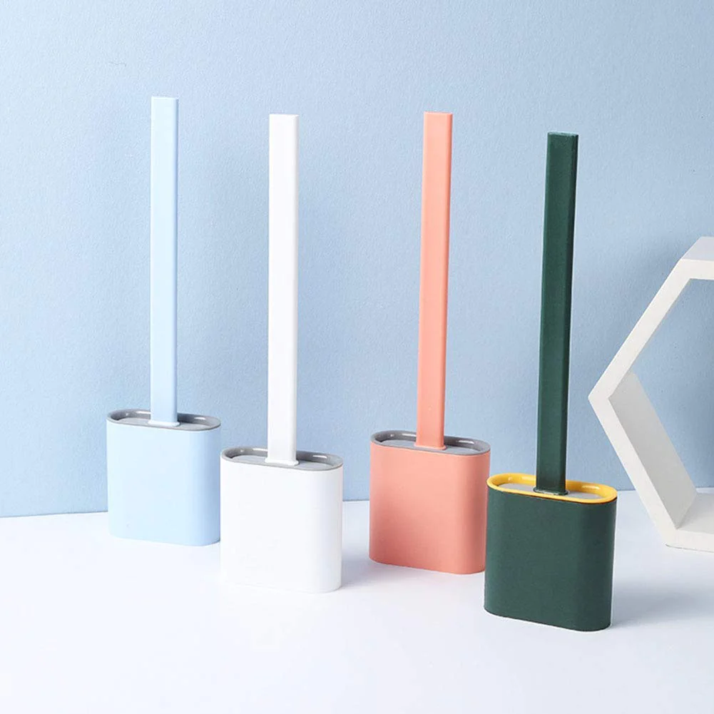 Silicone Toilet Cleaning Brush With Holder Stand Silicone Toilet Cleaning Brush With Holder Stand