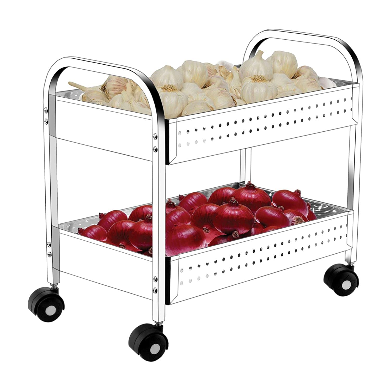 Stainless Steel 2 Tier Trolleys 1 Stainless Steel 2 Tier Trolleys