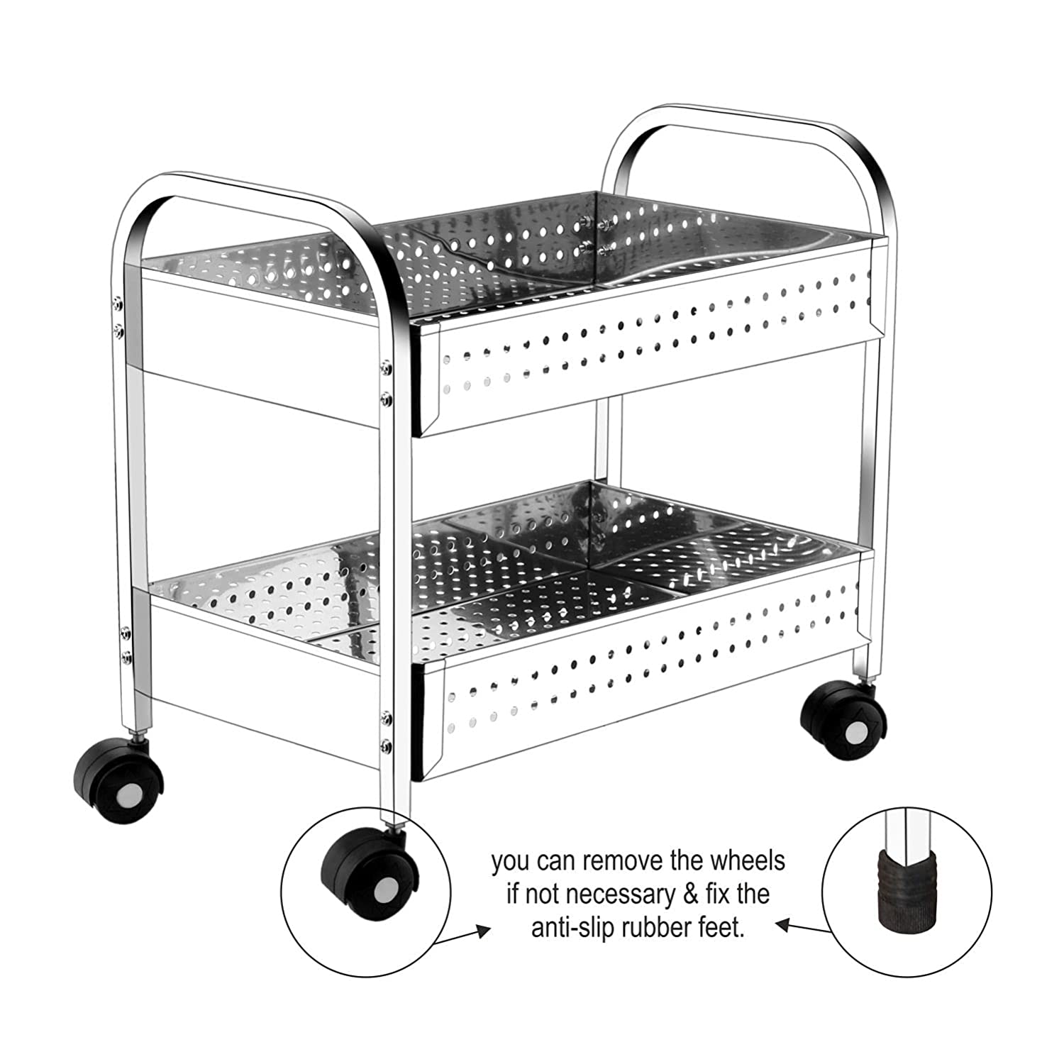 Stainless Steel 2 Tier Trolleys3 Stainless Steel 2 Tier Trolleys3