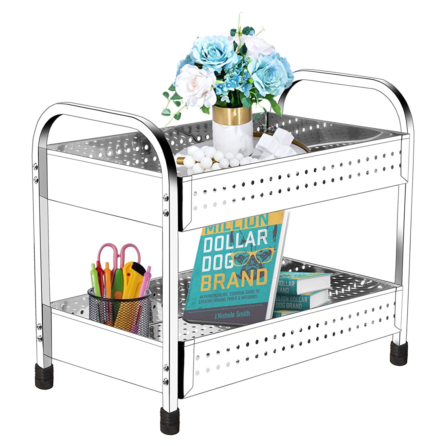 Stainless Steel 2 Tier Trolleys4 Stainless Steel 2 Tier Trolleys4