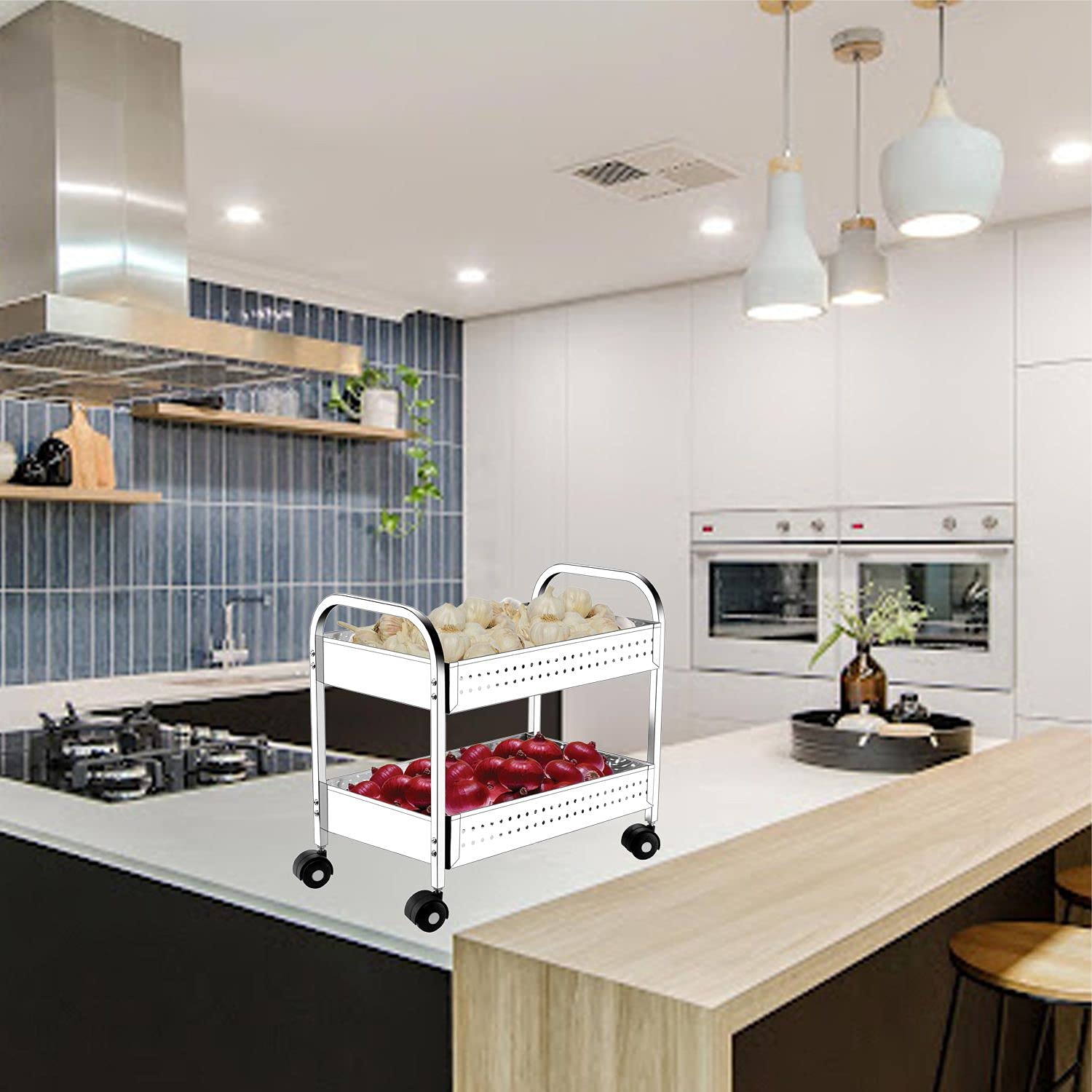 Stainless Steel 2 Tier Trolleys7 Stainless Steel 2 Tier Trolleys7