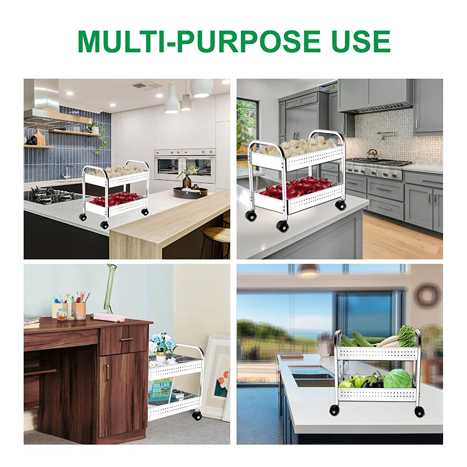 Stainless Steel 2 Tier Trolleys8 Stainless Steel 2 Tier Trolleys8